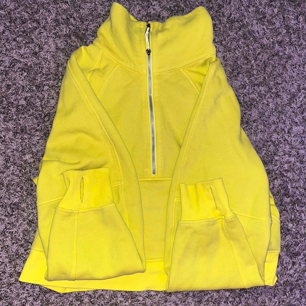 Lululemon Electric Yellow Funnel Neck Scuba